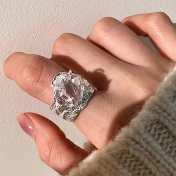 DAIIIBABYYY  -  Irregular Geometric Crystal Rings For Women Girls Creative Design Simple Fashion Exaggerated Engagement Jewelry Gifts